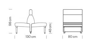 AMBIT 1047 - Fabric bench seating with back by Et al. - view 3